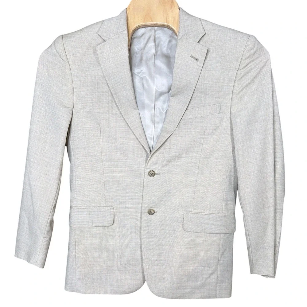 Jos. A. Bank Wool Sport Coat Mens 40 RG Signature Tailored Fit Beige Blazer